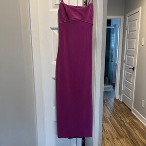 Purple Pink Ribbed Spaghetti Strap Dress